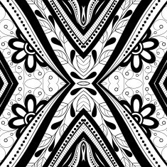 Vector Seamless Abstract Black and White Tribal Pattern N90