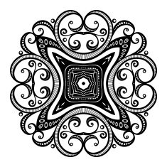 Vector Beautiful Deco Black Square N39