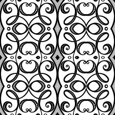 Vector Seamless Vintage Black and White Lace Pattern N69