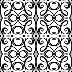 Vector Seamless Vintage Black and White Lace Pattern N69