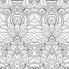 Vector Seamless Abstract Black and White Tribal Pattern N91