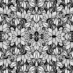 Vector Seamless Abstract Black and White Tribal Pattern N92