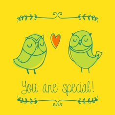 Owl floral background You are special card