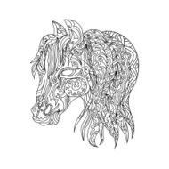 Horse head zentangle