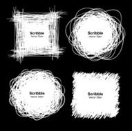 Set of White Hand Drawn Scribble Shapes N3