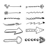 Doodle set of vector arrows
