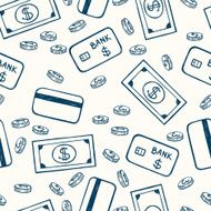 Seamless pattern with coins