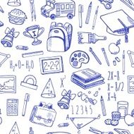 School tools sketch icons seamless vector pattern N2