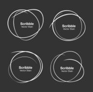 Set of White Hand Drawn Scribble Circles N6