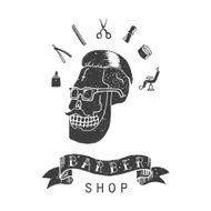 Barber shop Trendy elements about hairdresser theme Hipster logotype N2