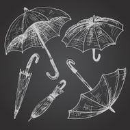Drawing set of umbrellas Umbrellas from a rain female umbrella N2