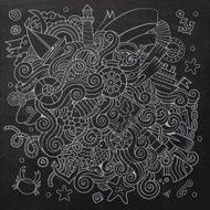 Doodles abstract decorative marine nautical vector