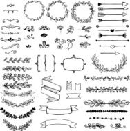 Set of doodle design elements N3