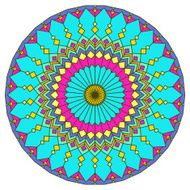 hand-drawing ethnic ornamental round abstract orange background with many details N2
