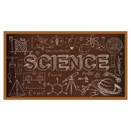 School board doodle with science symbols Vector illustration