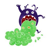 cartoon gross monster being sick N15