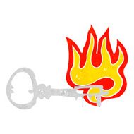 cartoon flaming key N12