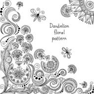 vector black and white floral pattern N2