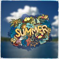 Summer hand lettering and doodles elements N14