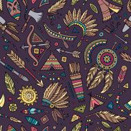 Tribal native ethnic seamless pattern N10