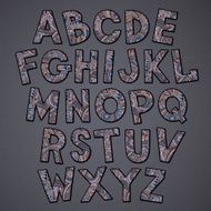 Hand drawn cartoon doodle ethnic ornamental font