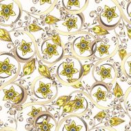 Seamless pattern with flowers doodles cucumbers N2