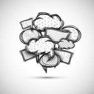 hand drawn bubble speech N3