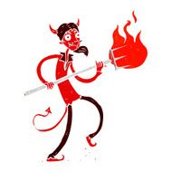 Cartoon Devil With Pitchfork N44