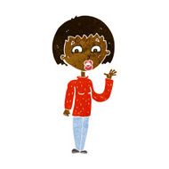 Cartoon Woman Waving N504