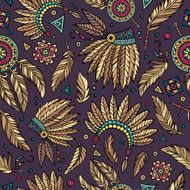 Tribal native ethnic seamless pattern N12