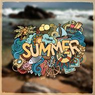 Summer hand lettering and doodles elements N15