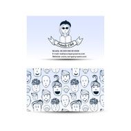 Business cards with people crowd design Friends club business card