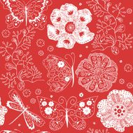Floral Seamless Pattern Background Vector illustration N7