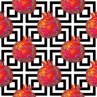 Seamless pattern with pomegranate N2