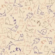 Cats pattern with text