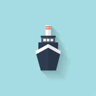 Liner ship flat web icon