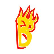 cartoon flaming letter N114