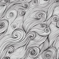 Vector seamless wave hand-drawn pattern N6