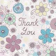 Thank you greeting card Vector floral background