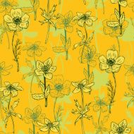 Vector seamless pattern with herbs