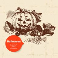 Halloween hand drawn illustration N3