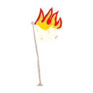 cartoon burning flag on pole N4