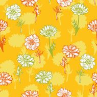 Vector seamless pattern with flowers