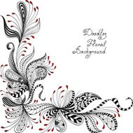 vector black red and white floral pattern N4