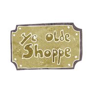 cartoon old fake shop sign N14