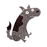 cartoon sitting dog N14