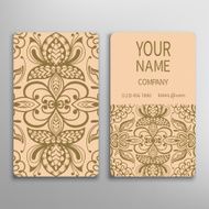 Business card decorative ornamental invitation collection Hand drawn Islam Arabic N5