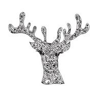 Deer head tribal zentangle