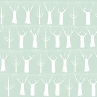 Trees seamless pattern tapestry in white