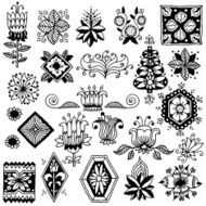 Hand drawn vintage doodle floral design elements Vector illustration